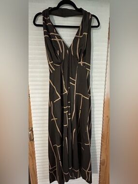 Banana Republic Black Dress with Taupe Stripe Detail